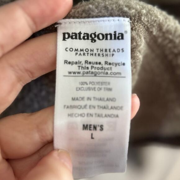 Patagonia Better Sweater Marled Light Brown Quarter Zip Fleece Jacket - Picture 3 of 5